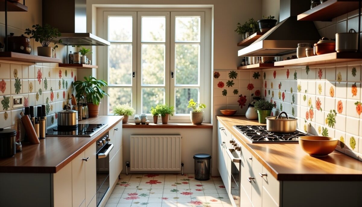 Modernisez votre cuisine sans retirer l&rsquo;ancien carrelage grâce à nos stickers décoratifs