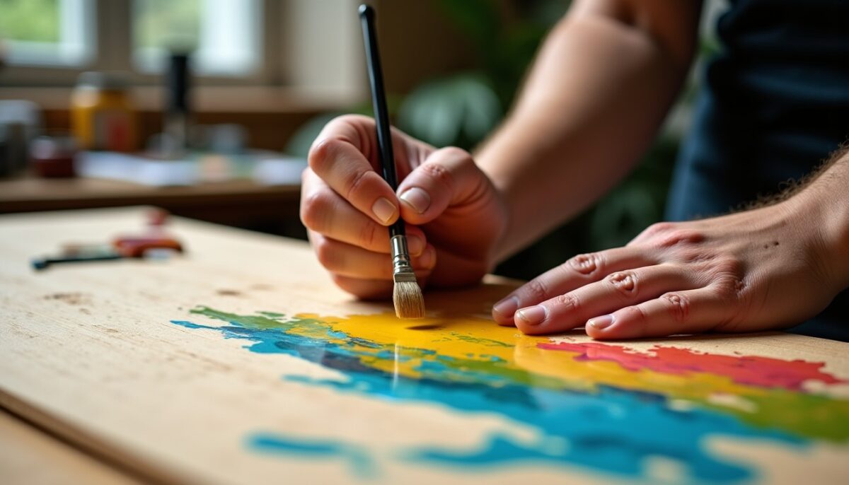 Peindre sur contreplaqué : guide pour métamorphoser une surface brute en œuvre d&rsquo;art inspirante