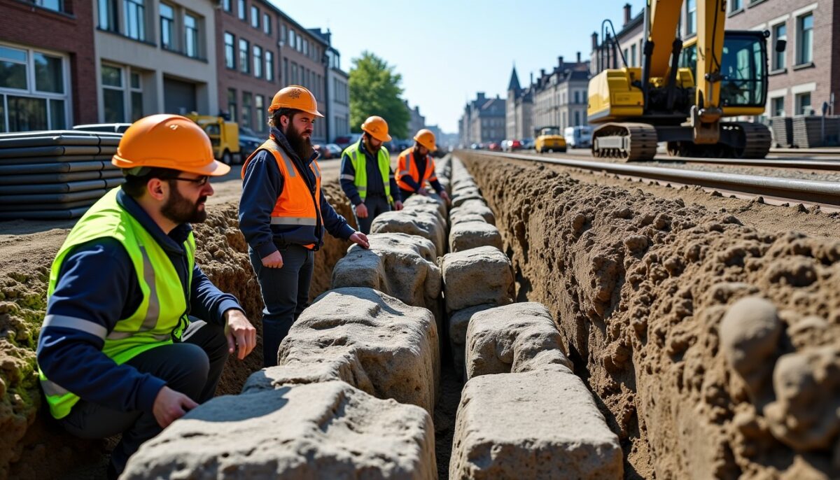 À Gand, des travaux de tram révèlent les vestiges potentiels d'une porte médiévale enfouie